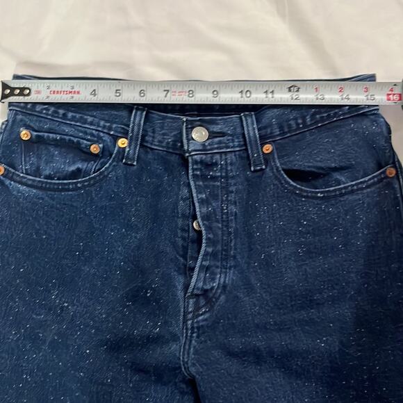 Levi’s Premium Navy Blue Wedgie Fit Speckled Basic Button Fly Casual Size 30 - Picture 10 of 10
